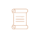 A pixelated, light brown outline of an unrolled scroll with lines representing text.