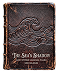 An old, leather-bound book titled 'The Sea's Burden' with an embossed wave on the cover.