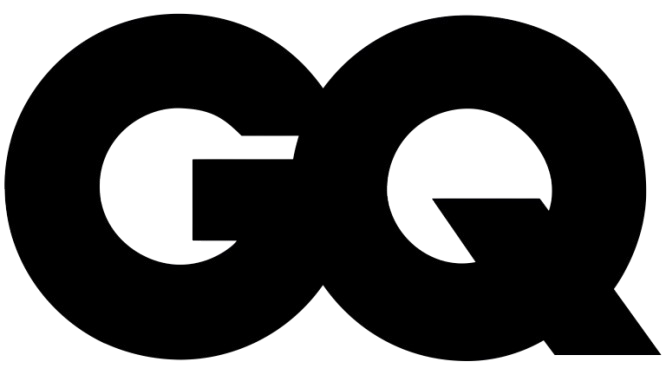 Black GQ logo on a transparent background.