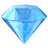 A shiny blue diamond with a faceted surface.