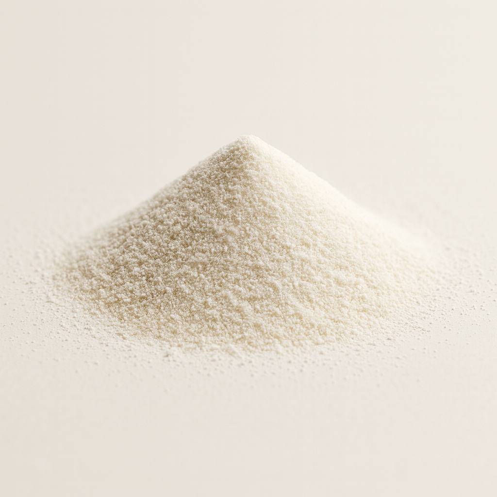 A small pile of fine, white powder on a light surface.