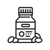 Illustration of a supplement bottle with pills scattered around.