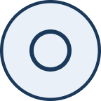 A simple icon of two concentric circles, one dark blue inside a larger light blue one.