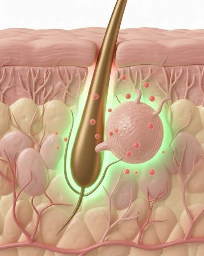 Illustration follicule pileux soutenu naturellement