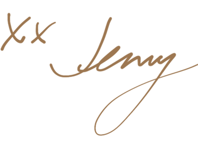 Cursive handwriting with 'xx Jenny' in brown ink.