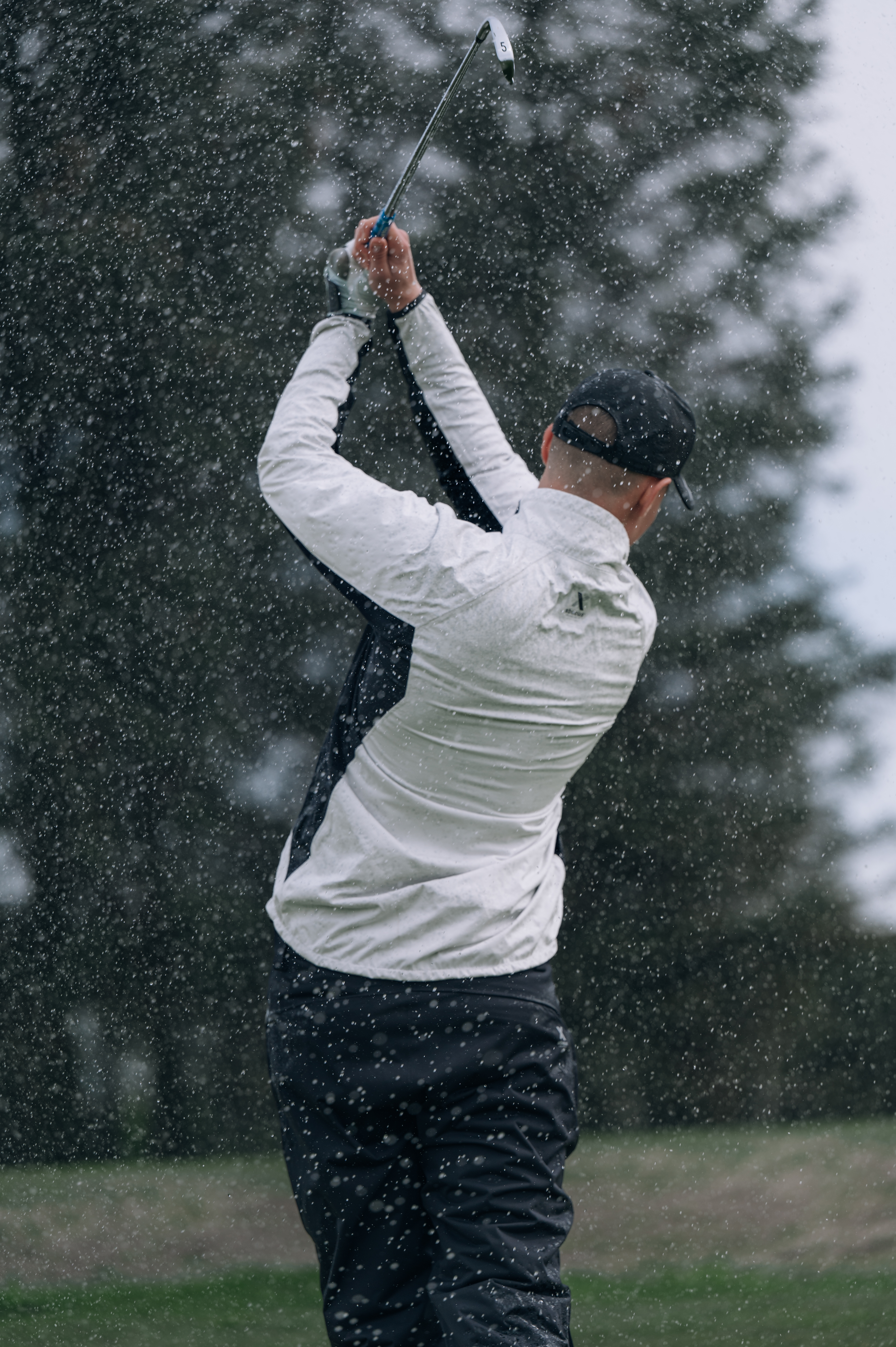 Close-up of Pitch 37.5 Rain Jacket showing waterproof material and details