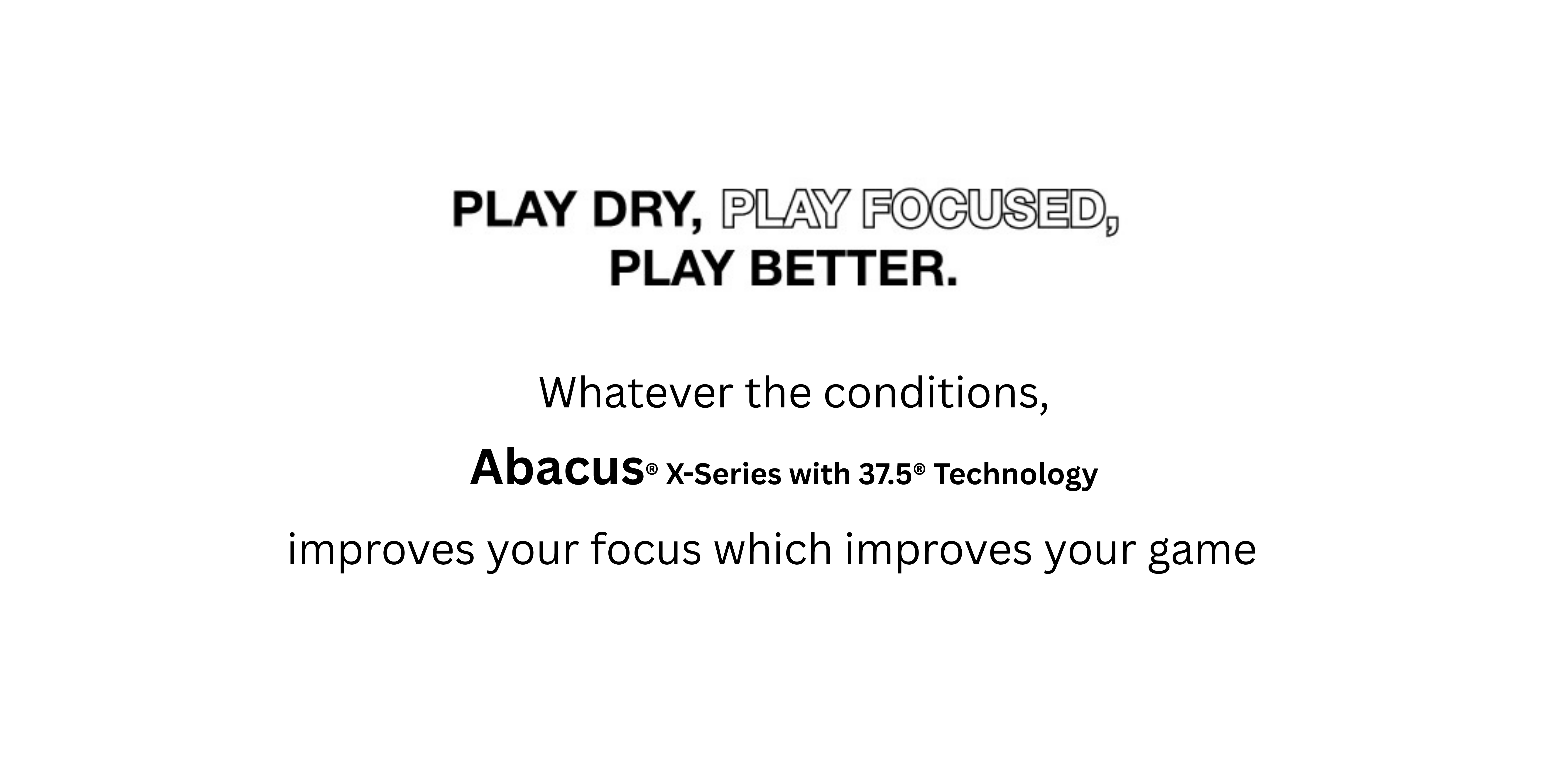 Text promoting Abacus X-Series with focus-enhancing technology.