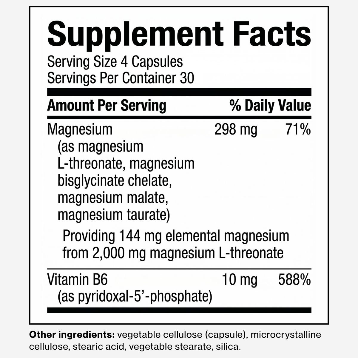 Magnesium Complete supplement facts label