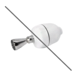 A placeholder image of a small shower filter with a diagonal line crossing through it.