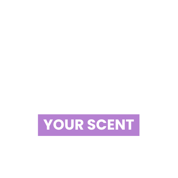 Illustration of a perfume bottle with 'YOUR SCENT' text.