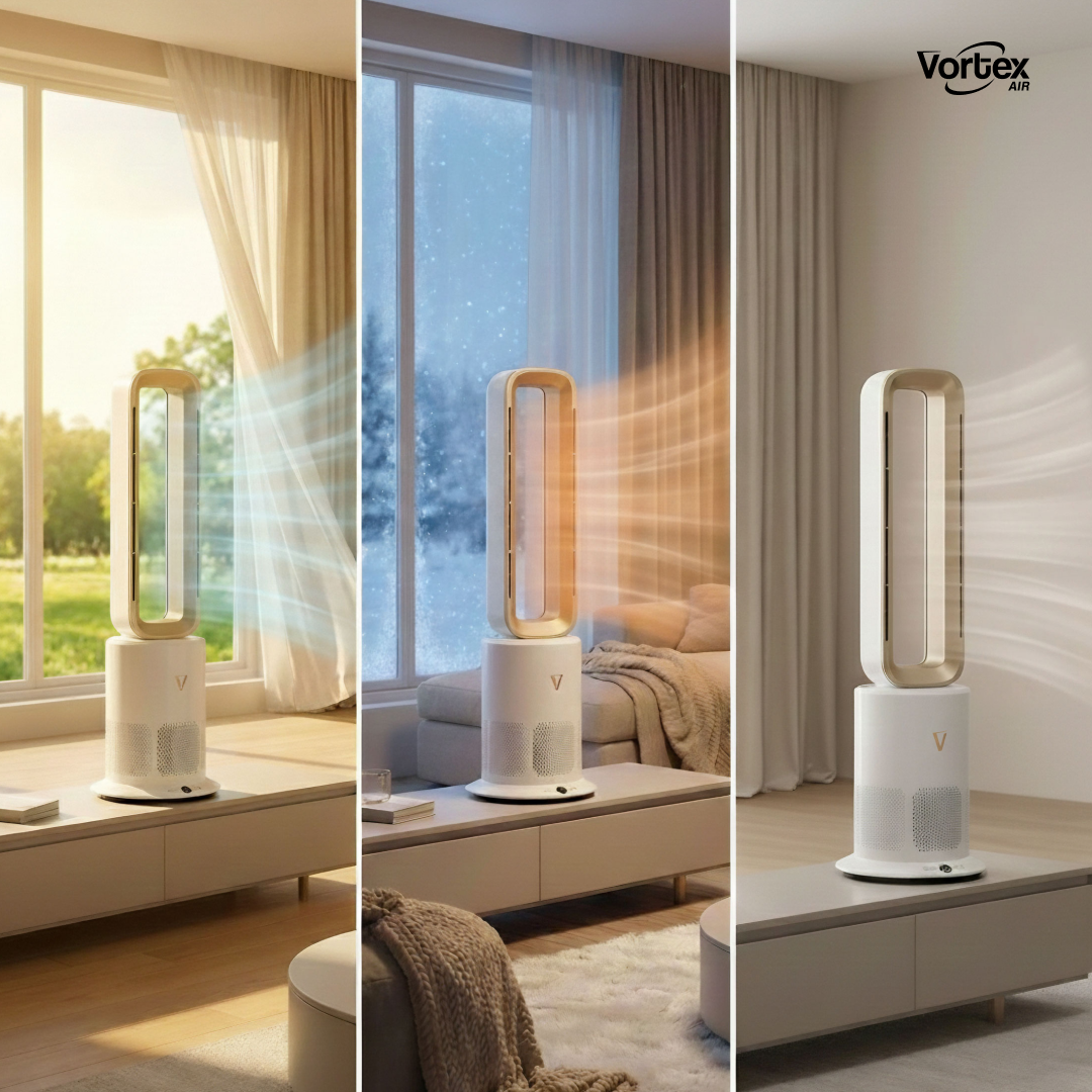 The Vortex Air Cleanse cooling in summer and warming in winter, all year round