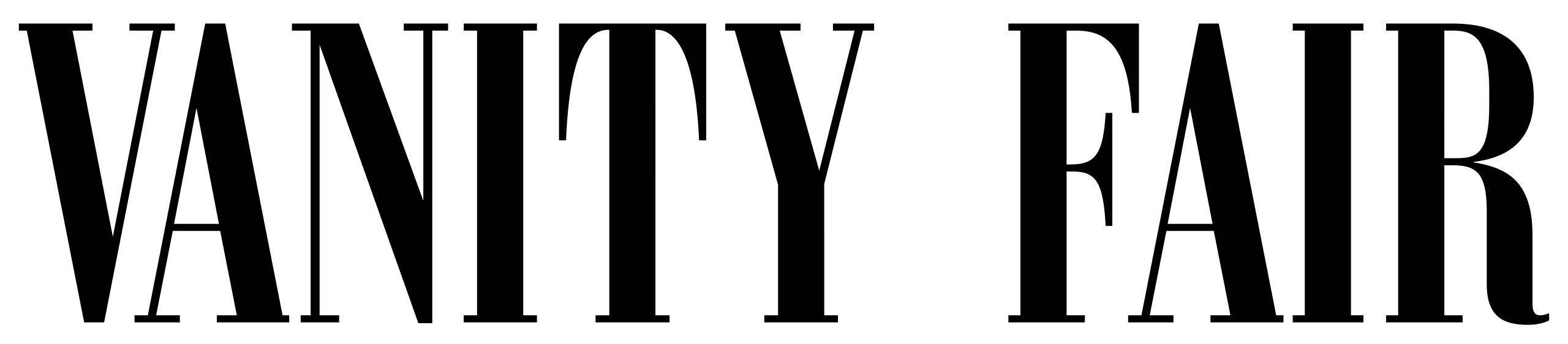 Vanity Fair logo in black text on a white background.