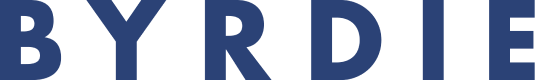 The logo for Byrdie, which is the word 'BYRDIE' in a bold, blue, sans-serif font.
