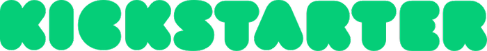 The Kickstarter logo in a bubbly, green font on a white background.