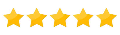 Five yellow stars on a white background.