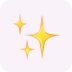 Three yellow sparkling stars on a white background.