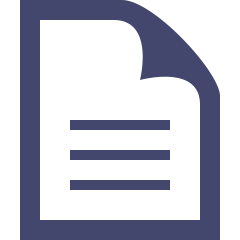 A dark purple icon of a document with a folded corner and three horizontal lines.