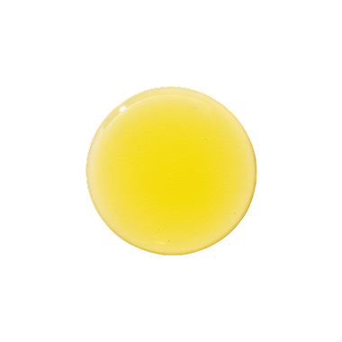 Yellow circular substance on a white background.