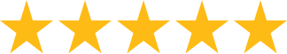 Five gold stars in a horizontal row on a black background.