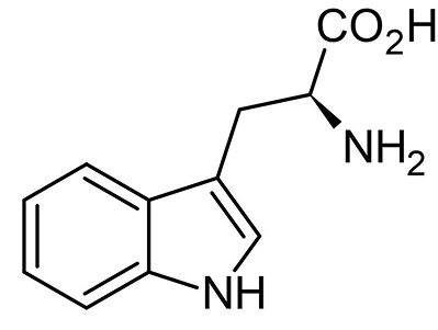 Chemical structure diagram with benzene ring, NH, NH2, and CO2H groups.