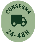 Green badge with a truck icon and text 'CONSEGNA 24-48H'.