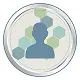 An icon of a person's silhouette in front of a pattern of green and blue hexagons.