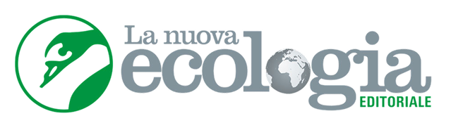 Logo with green circle and text 'La nuova ecologia EDITORIALE'.