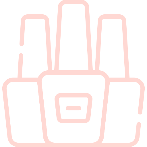 Outline of a baby car seat in pink color.