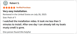 A 5-star customer review from Robert S. titled, 'Very easy installation,' for a verified purchase.