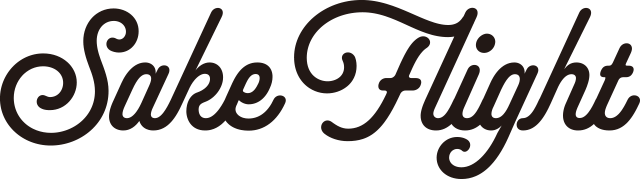 The words “Sake Flight” are written in a dark brown, elegant script on a white background.