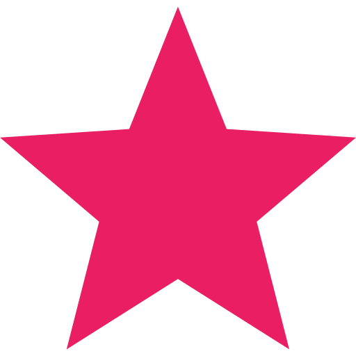 A solid pink five-pointed star on a transparent background.