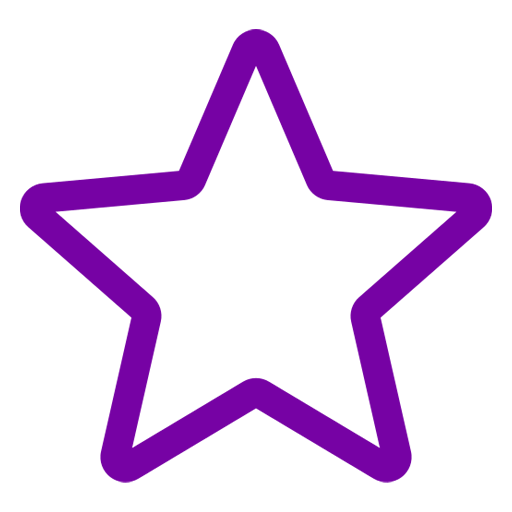 Purple outline of a star on a white background.