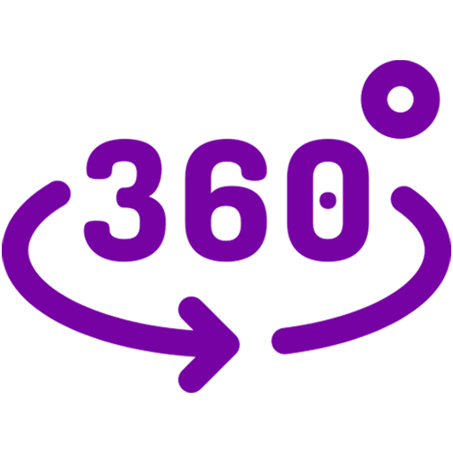 'Four purple arrows pointing in different directions.'
