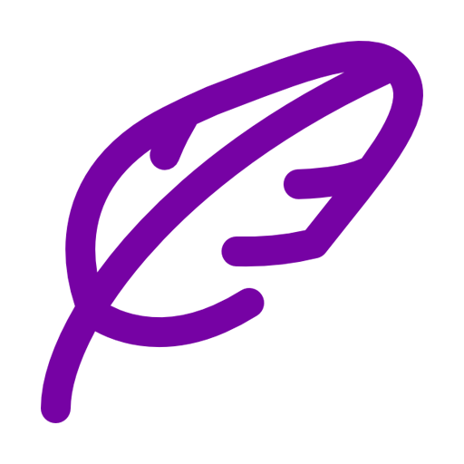 A purple square with a white arrow pointing downwards.
