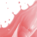 Pink liquid splash on white background.