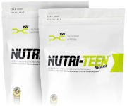 Two Nutri-Teen Shake bags with yellow and black text on white packaging.