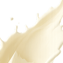 Beige liquid splash against a white background.