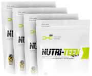 Four white Nutri-Teen packs with green and black text.