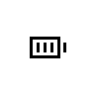 A white icon of a battery with a partial charge on a dark gray background.