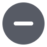 A gray circle with a white minus sign in the center.