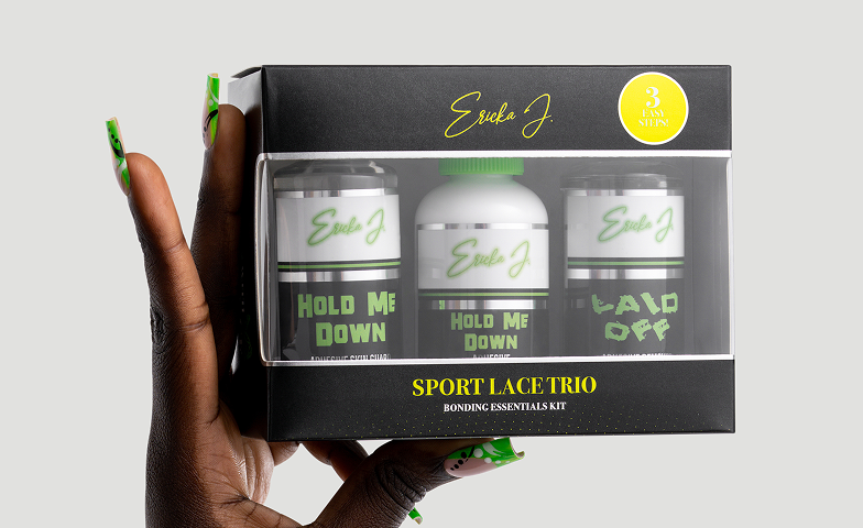 Sport lifestyle/card image: Ericka J Sport Lace Trio kit held in hand