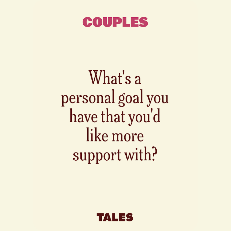 Text asking about a personal goal needing more support.