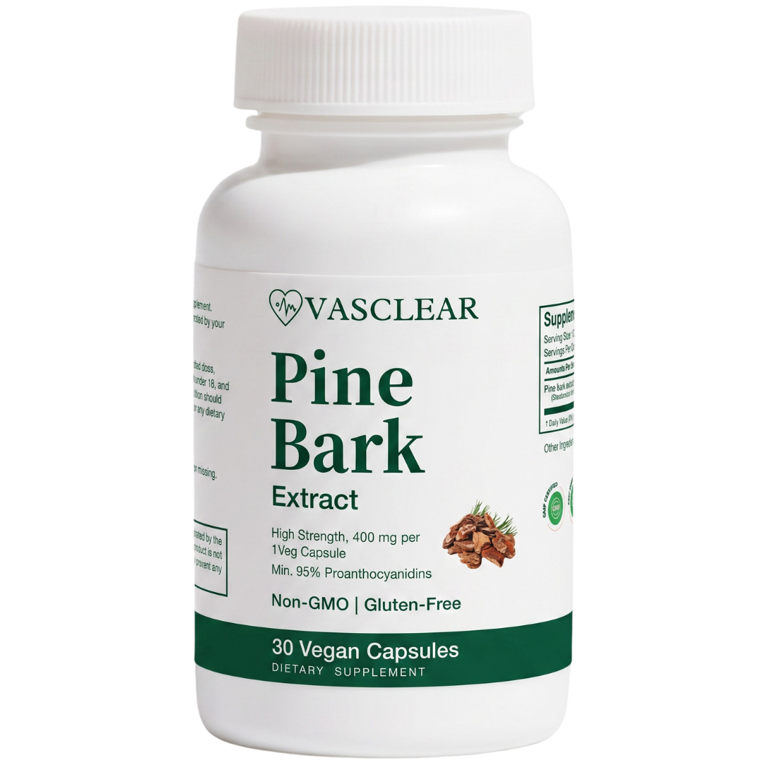 Vasclear pine bark extract bottle