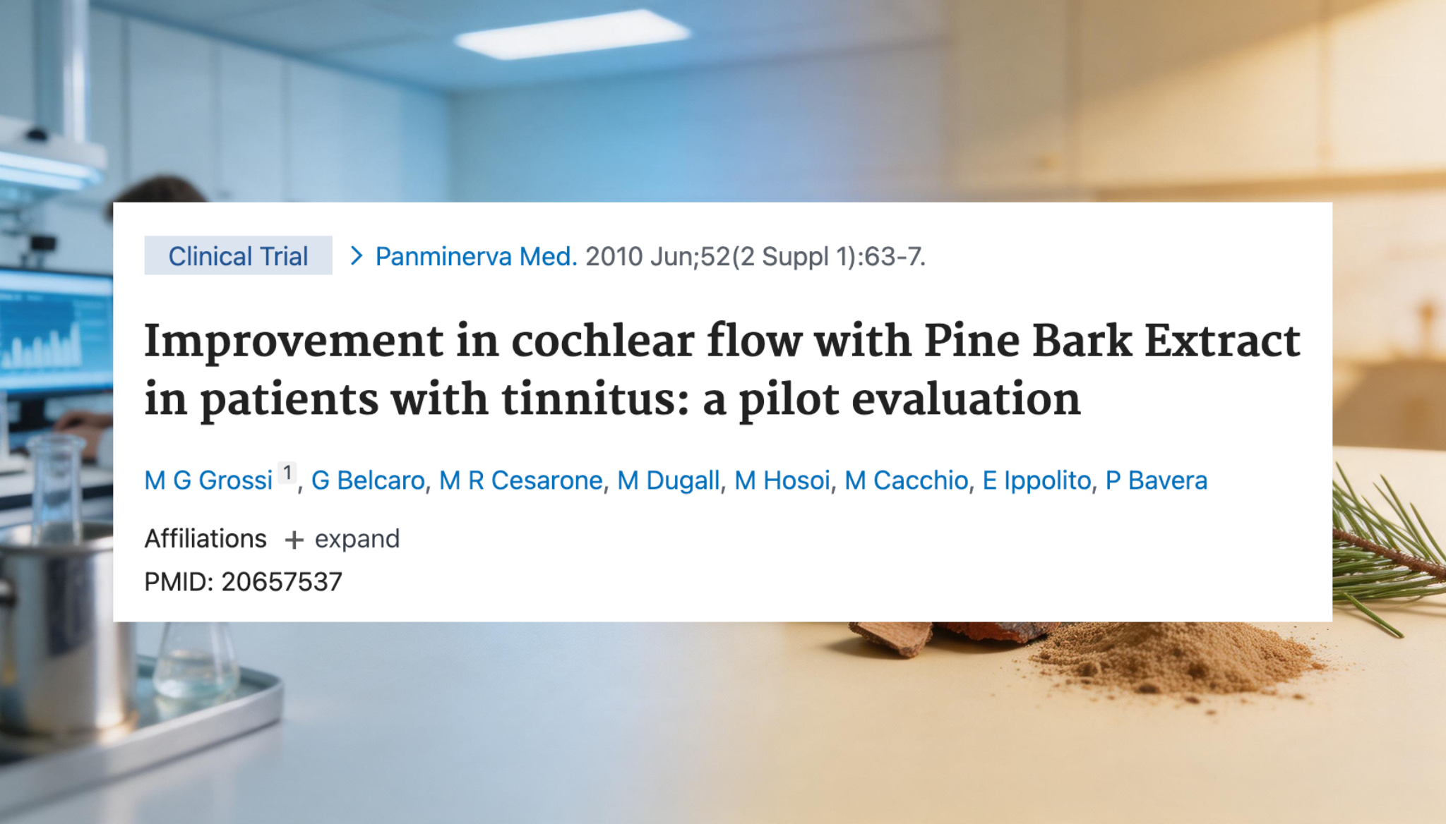 Grossi 2010 Pycnogenol tinnitus study from Panminerva Medica