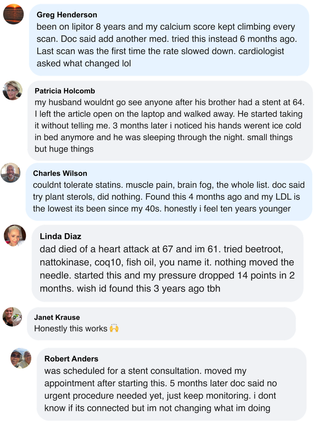 Comments from adults trying pine bark for cardiovascular health