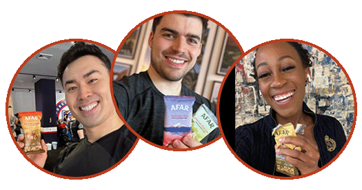 Afar savory protein bar customers