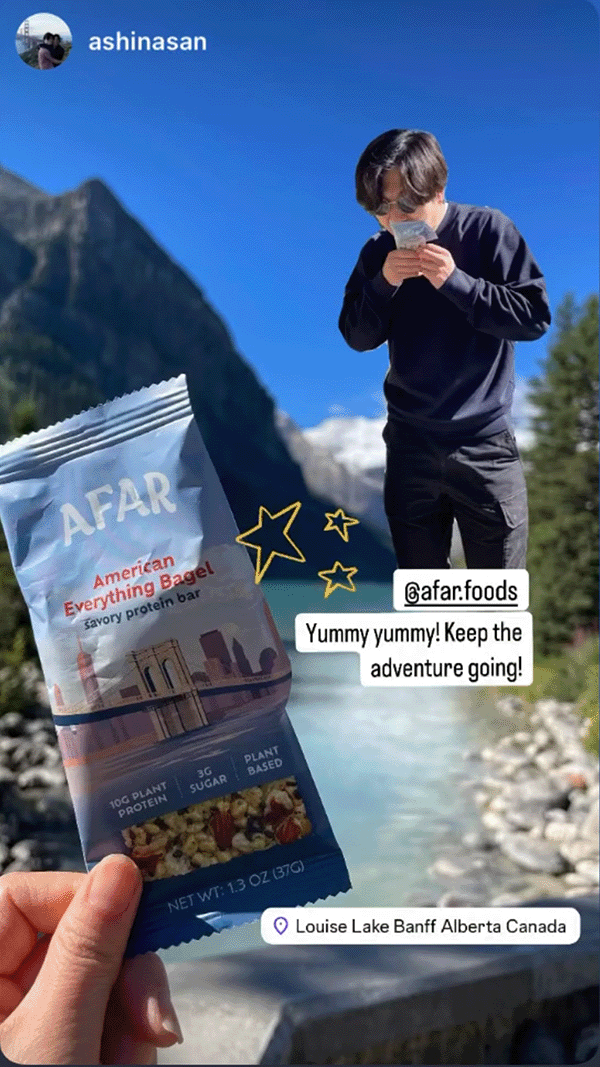 Afar bar in hand