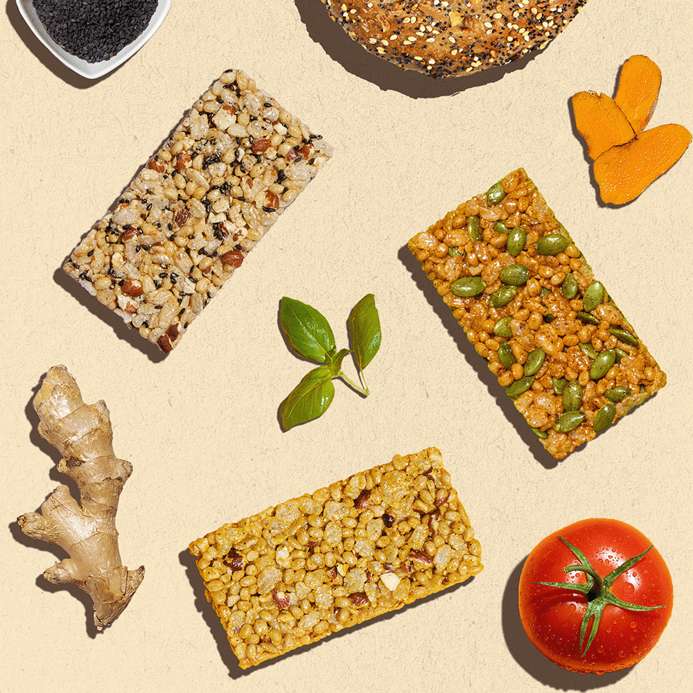 Afar Jetsetter Pack savory protein bars with assorted ingredients