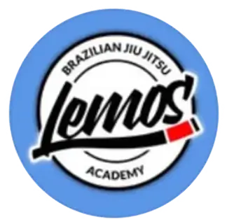 Lemos Brazilian Jiu Jitsu Academy logo with a blue border.