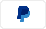 PayPal logo with overlapping blue 'P' letters on a white background.